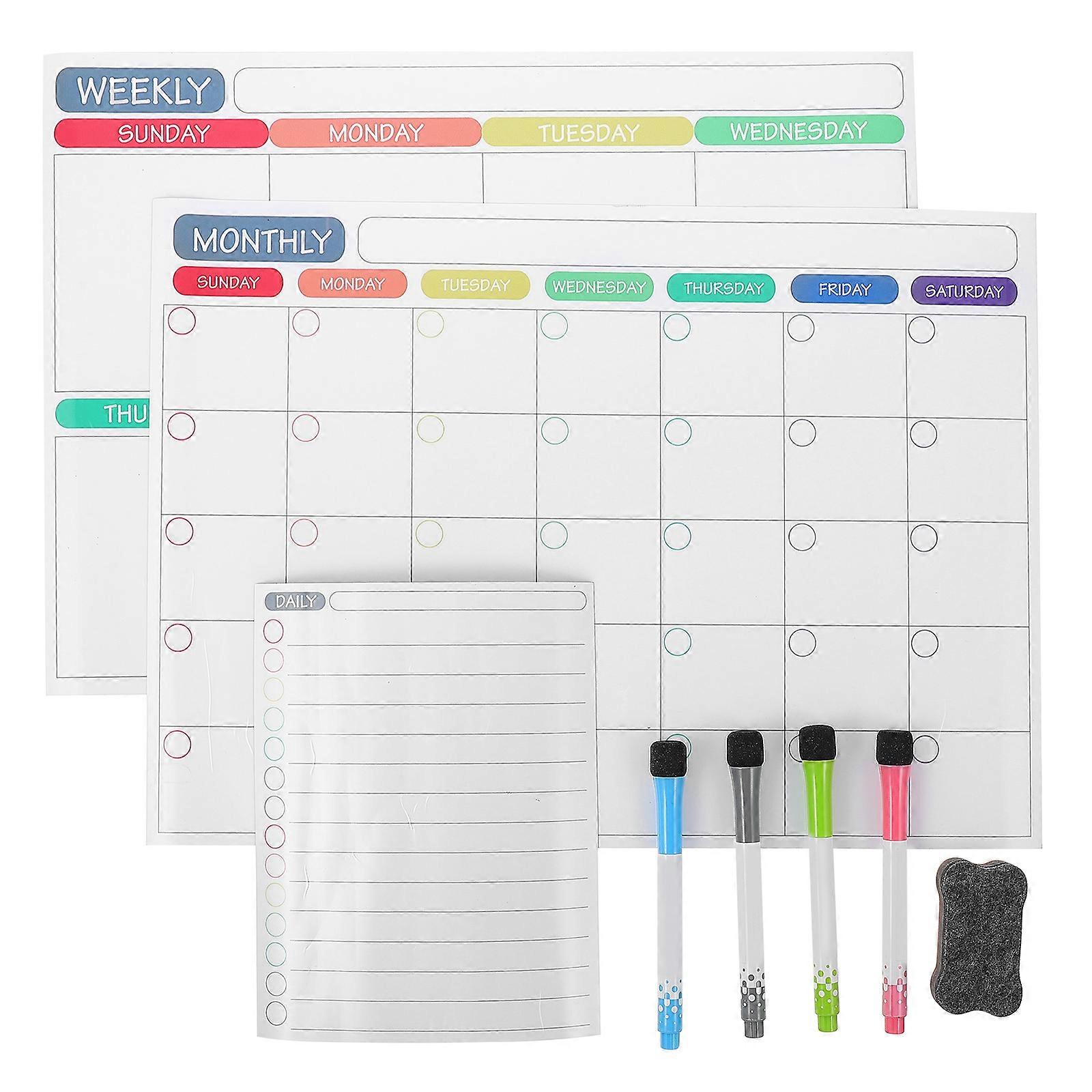 Magnetic Whiteboard for Fridge Made of Synthetic Material in Assorted Colors Efficient Schedule Planner