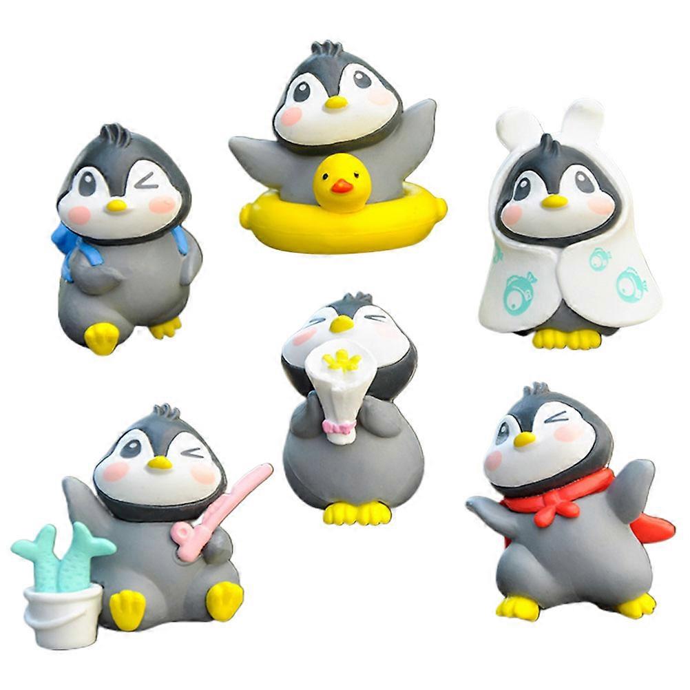 6pcs Mini Penguin Figurines for Nursery Room Decor – Cute Micro Statues for Play and Imaginative Activities