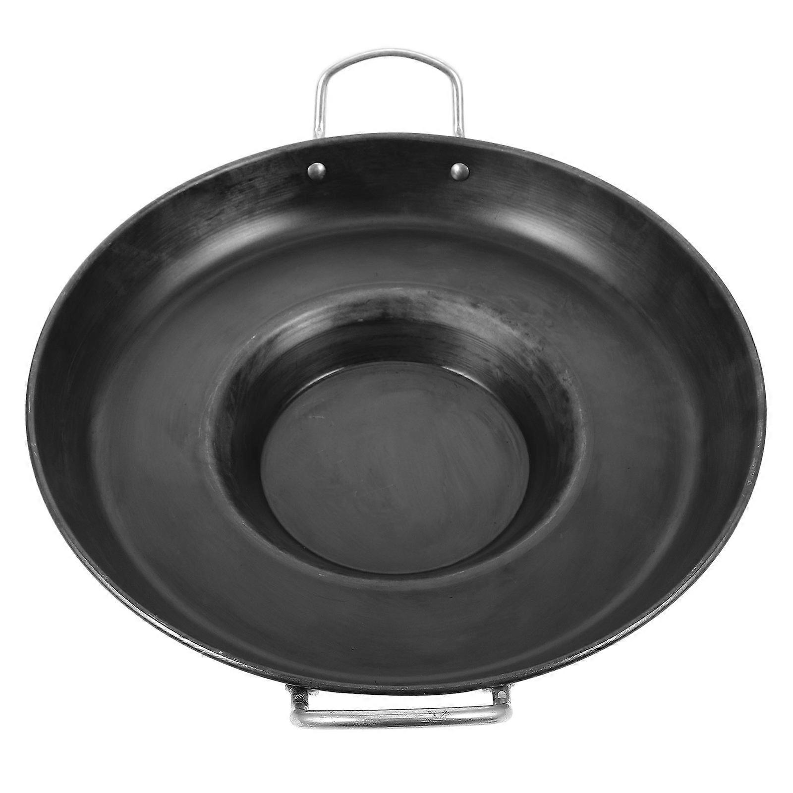 Black Iron Frying Pan for Home Use Even Heat Distribution Multifunctional Kitchen Appliance 7.8 inches