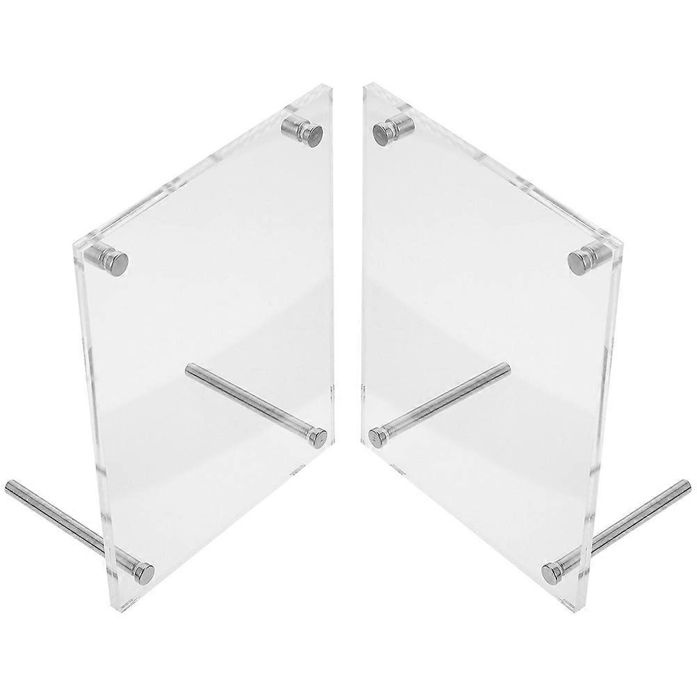 2pcs Acrylic Picture Frame Desktop Display Holder for Photos Certificates Posters Sturdy Transparent Versatile for Office Home Decor