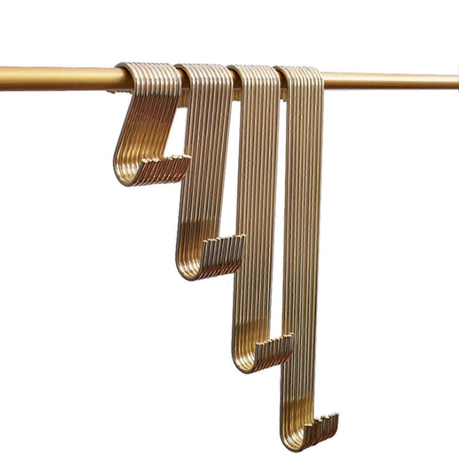 30 cm, 10 Pieces/Set Golden SShaped Hooks, Robust Metal Clothes Hanger Hooks for Home Storage
