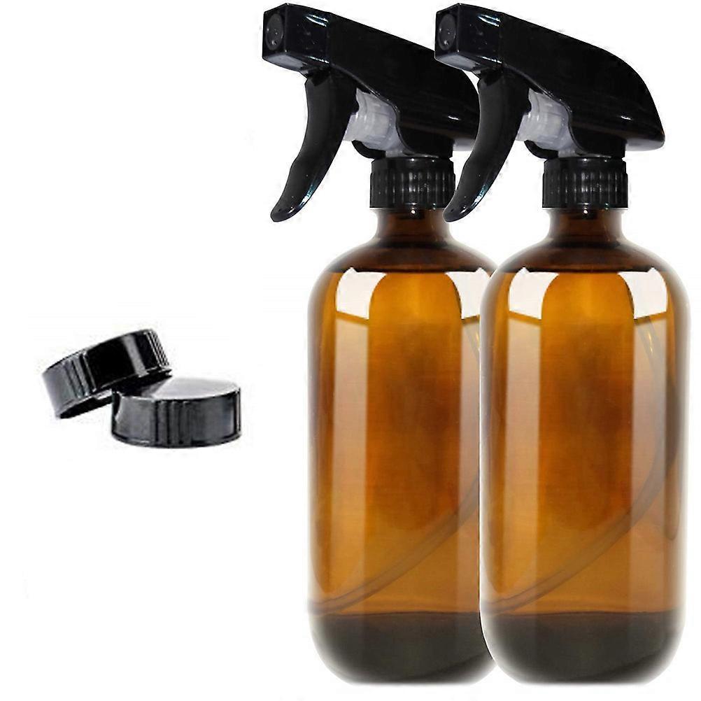 Delicate Liquid Storage Bottle 500ml Brown Refillable For Travel Use 2Pcs