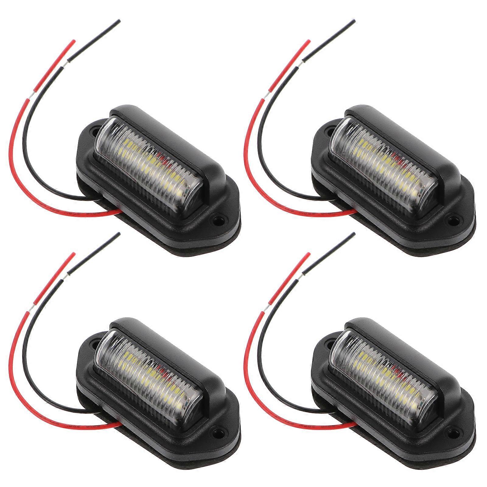 Car License Plate Lights 6 Side Lighting 12-24V Rectangle Shape ABS Material For Vehicle Use
