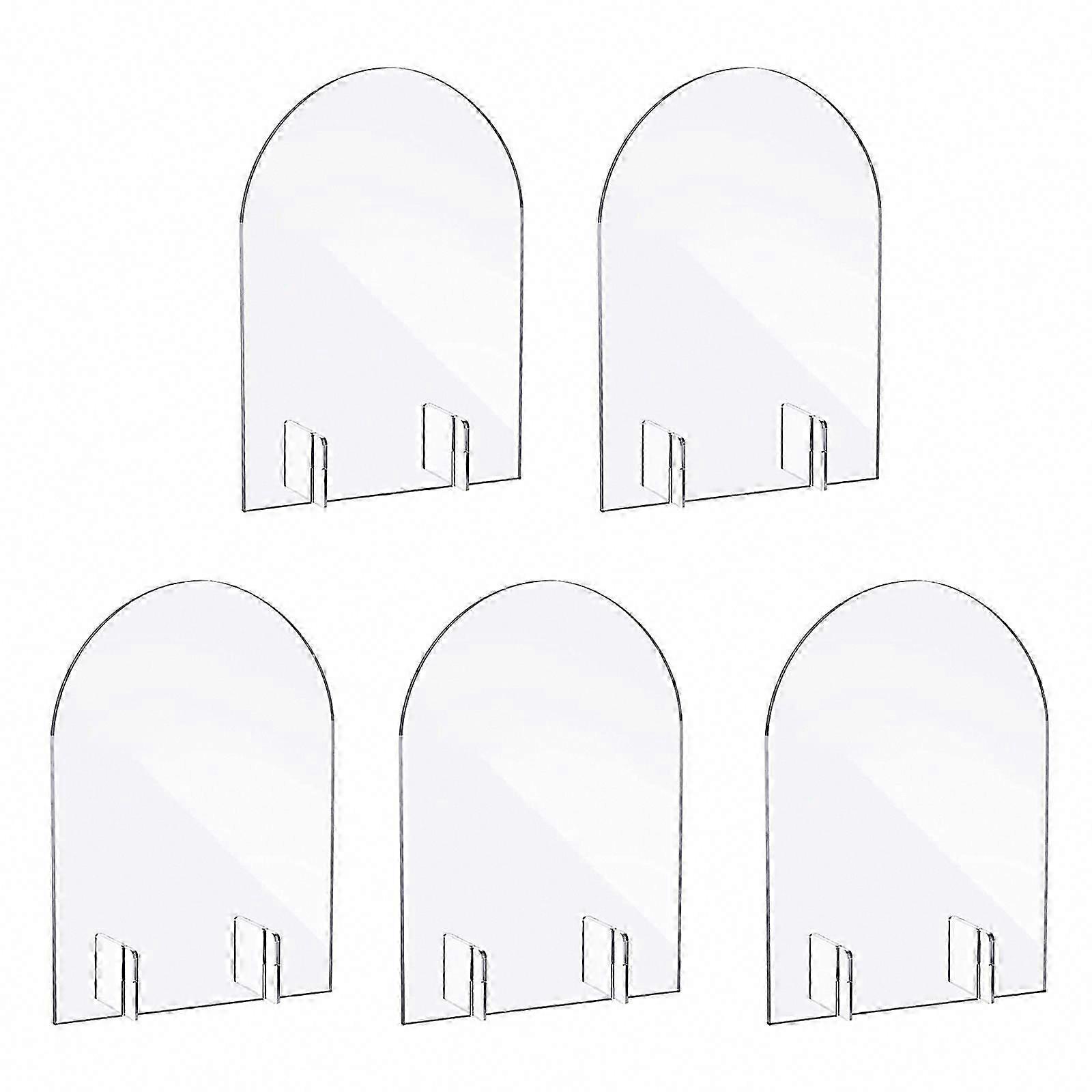 5pcs Clear Arch Table Sign with Stand Acrylic Blank Plate Seating Cards Guest Name Card Table Numbers for Wedding Party