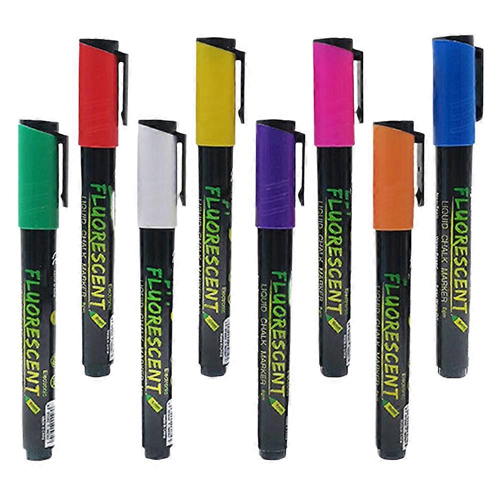 8pcs Neon Liquid Chalk Markers for Erasable Writing on Windows, Blackboards, and Craft Projects – Bright, Dust Included