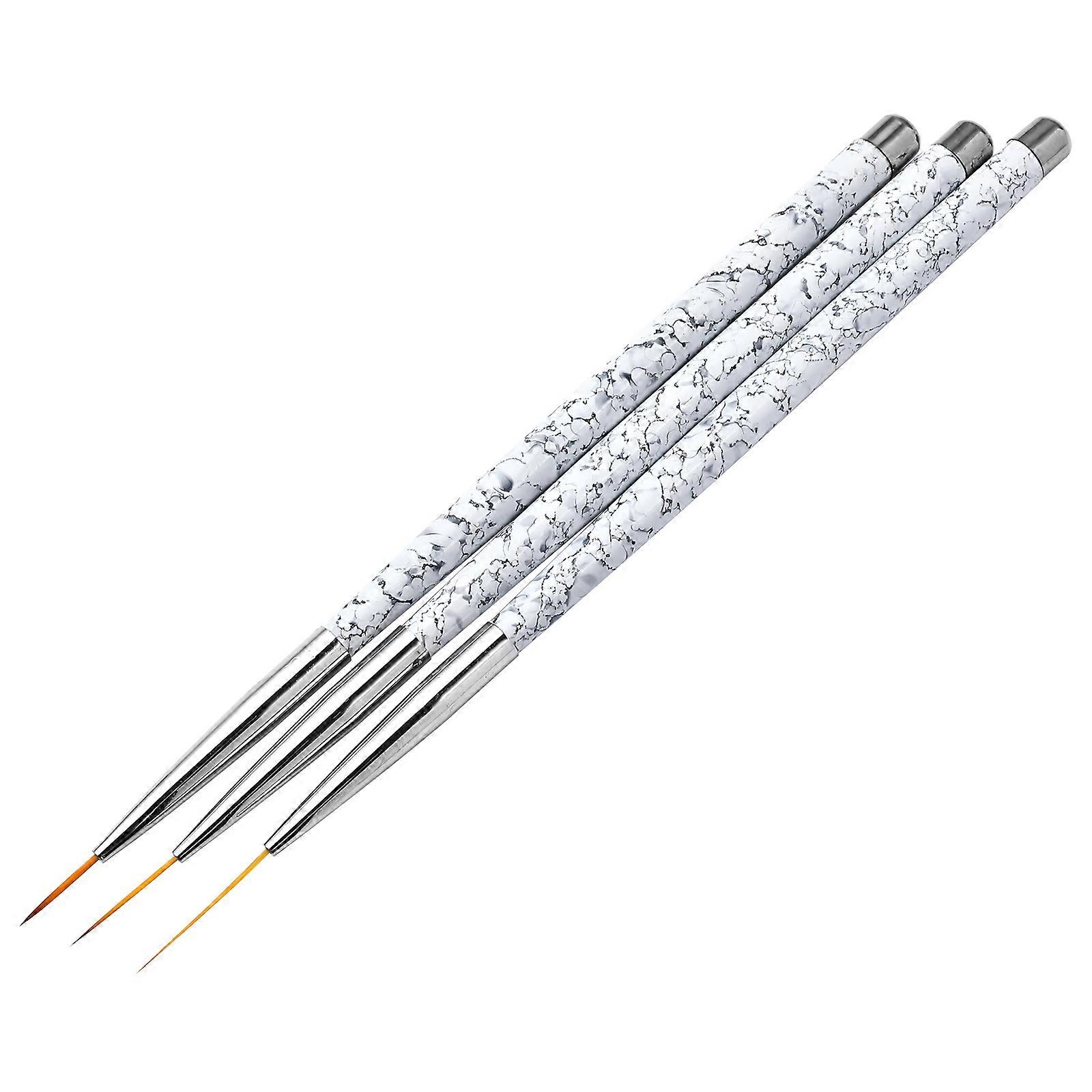 Nail Painting Pen for Manicure DIY with Durable Plastic Material White Color Suitable for Home Use and Salon 3pcs