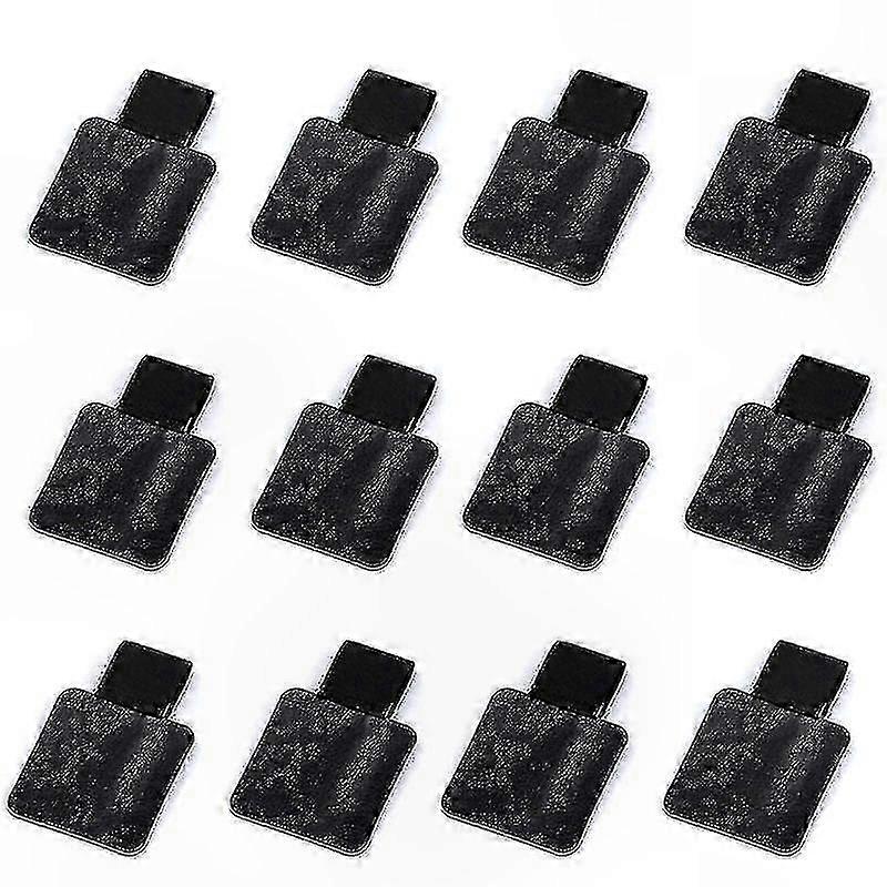12-Pack Elastic Pen Loops, Adhesive Pencil Holders for Notebooks and Planners, Black Color