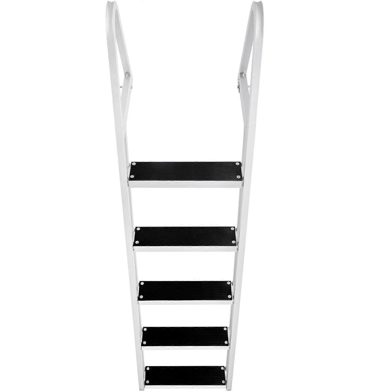 Dock Ladder, Removable 5 Steps, 350 lbs Load Capacity, with 4'' Wide Step & Nonslip Rubber Mat, Easy to Install for Ship/Lake/Pool