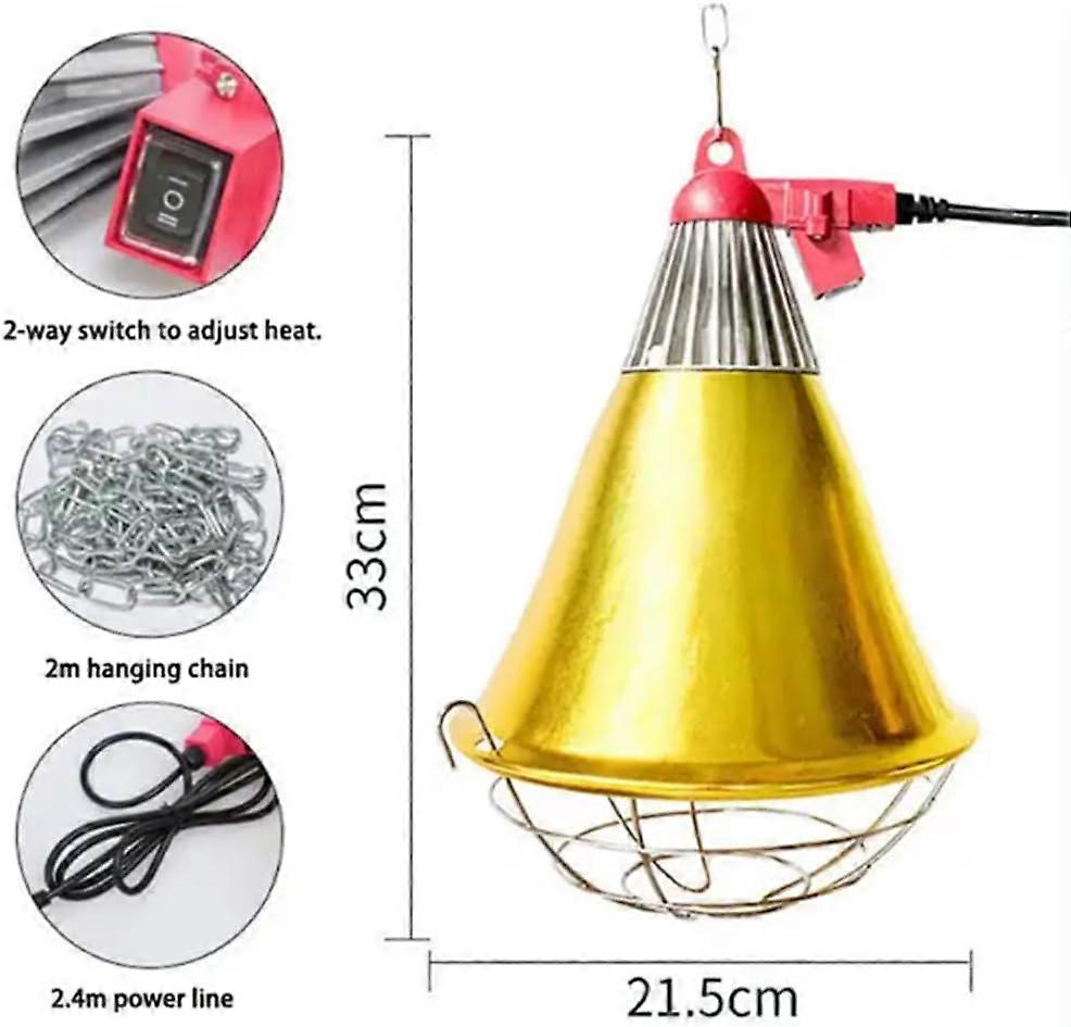 Poultry Infrared heat lamp for reptiles  puppy  animal heating lamp for rabbits  poultry house heater  adjustable temperature breeder lamp