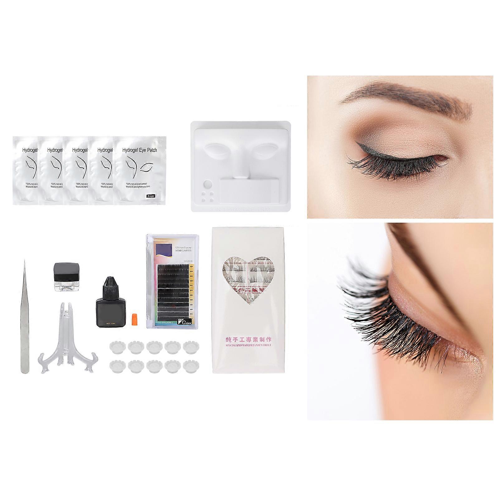 10pcs False Extensions Eyelashes Set Lash Practice Exercise Set for Makeup Training Eyelashes