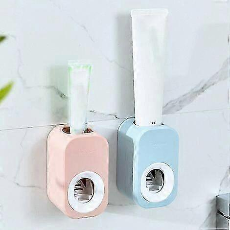 Wall Mounted Automatic Toothpaste Dispenser Punch-free Toothbrush Dispenser Toothpaste Dispenser Wall Mount 2 pices
