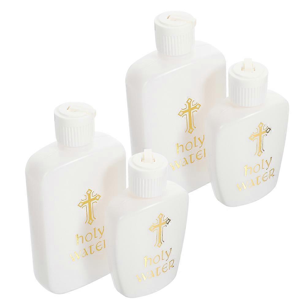 4pcs Refillable Plastic Holy Water Bottles for Catholic Rituals – Lightweight, Portable Containers for Festivals and Daily Use