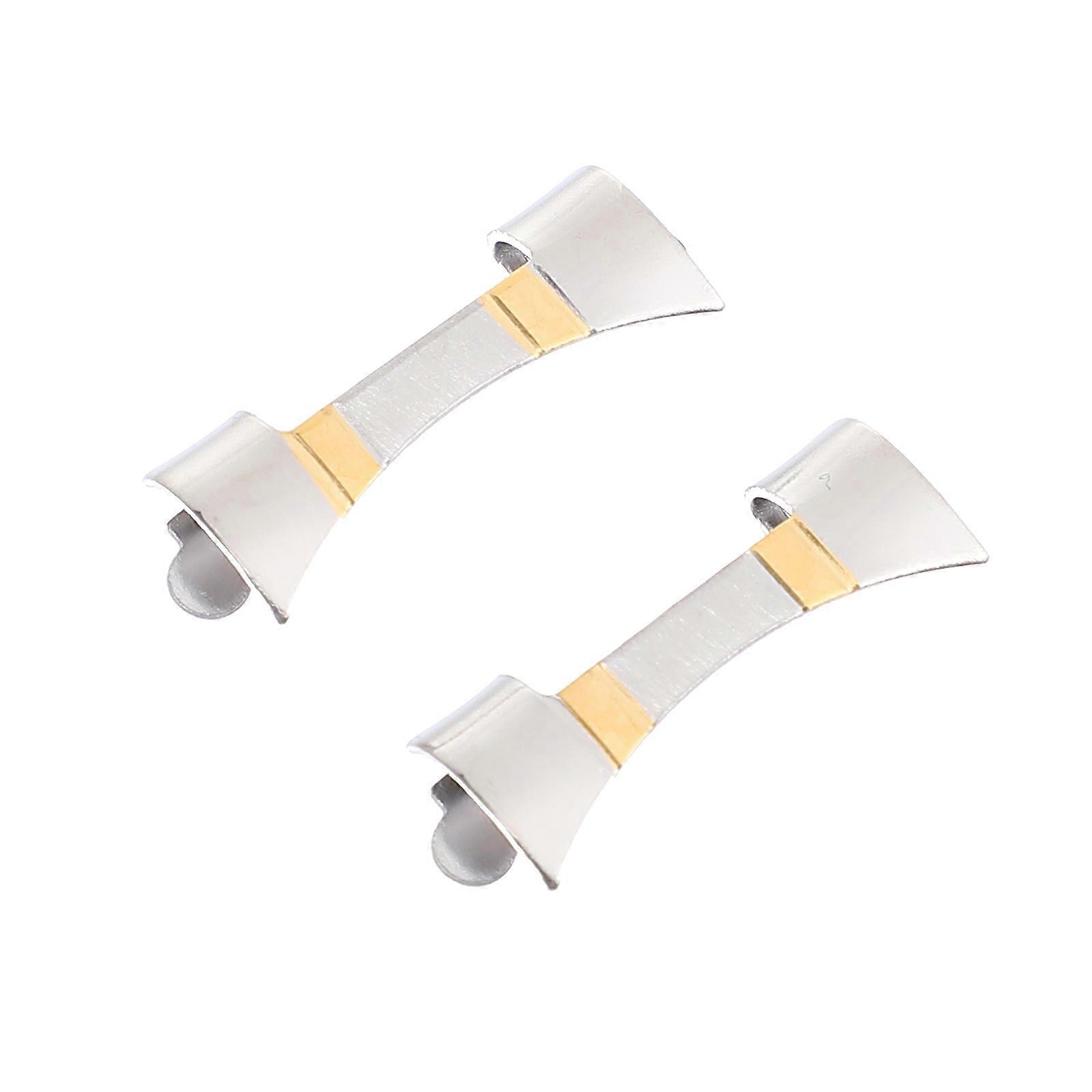 Silver Watch Strap Link Ends Connector Design Watch Maintenance Professional Users 1 Pair