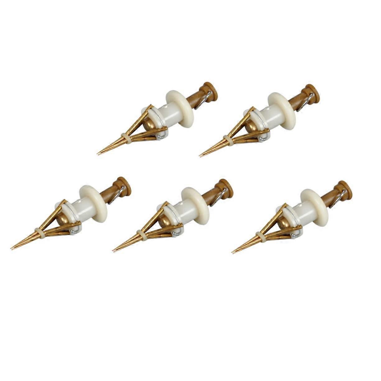 Fishing Bait Clip Set of 5 Lightweight Durable Gold Hooks for Bloodworm and Earthworm Angling