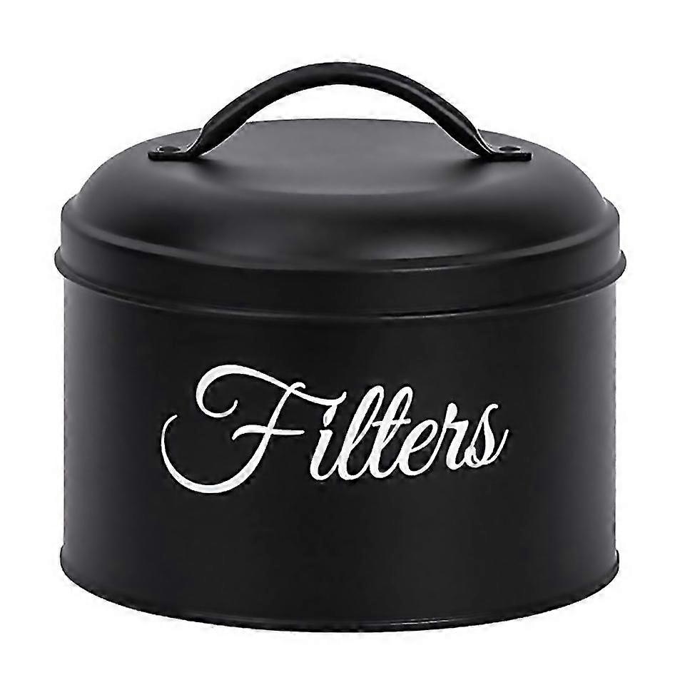 Coffee Filter Holder Basket Coffee Filter Storage With Lid Round Coffee Filter Container For Count