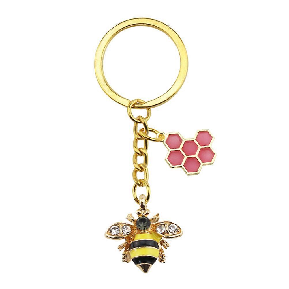Alloy Bee Pendant Key Chain Decor for Handbag Backpack Red Hanging Accessories 1pc