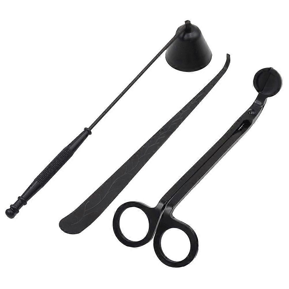 Candle Tool Set Wick Dipper And Snuffer For Decoration Use 3Set Black Stainless Steel To Prevent Soot And Extend Burn Time