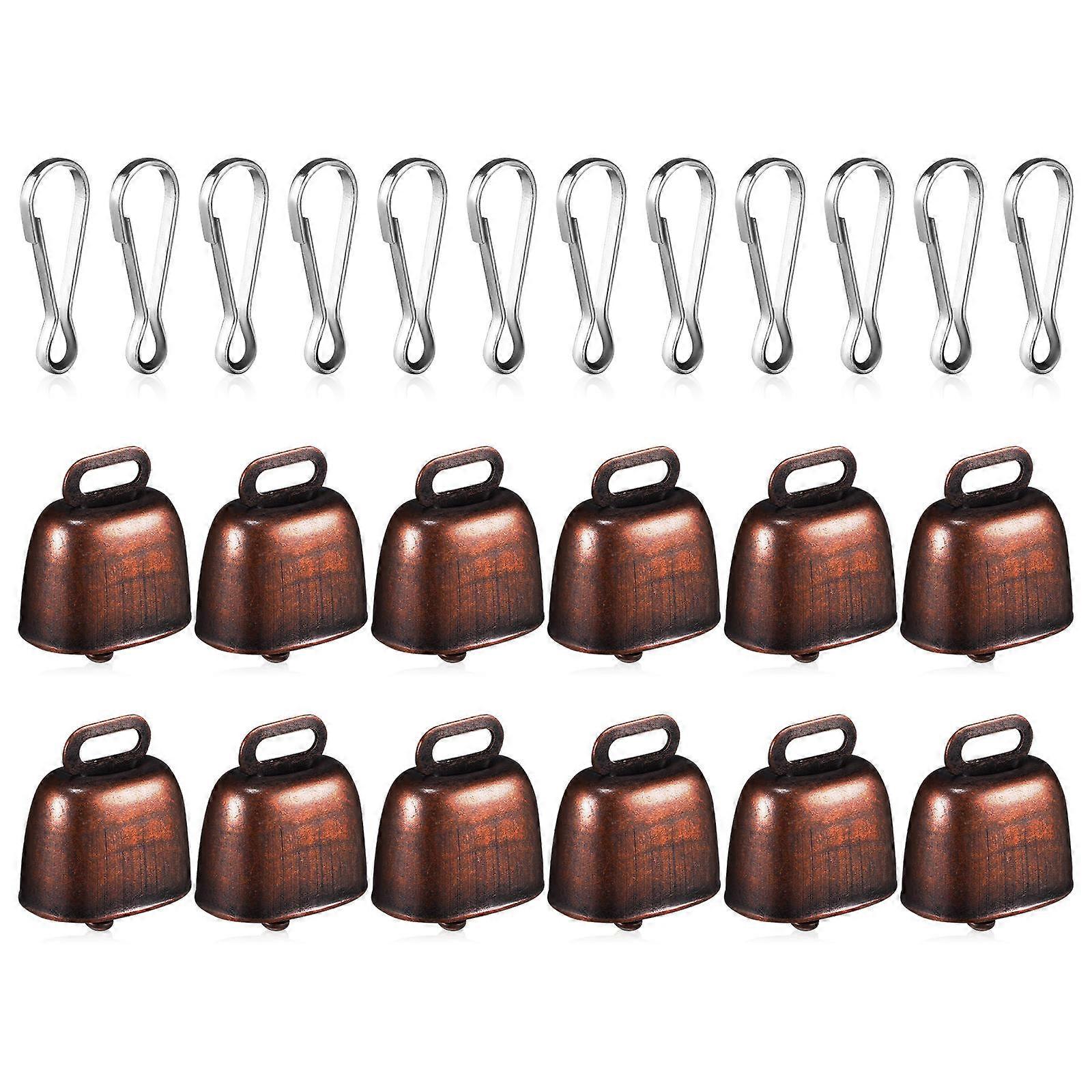 12pcs Loud Cowbells for Cattle – Durable Metal Grazing Bells with Rope for Farm Animals – Lightweight &