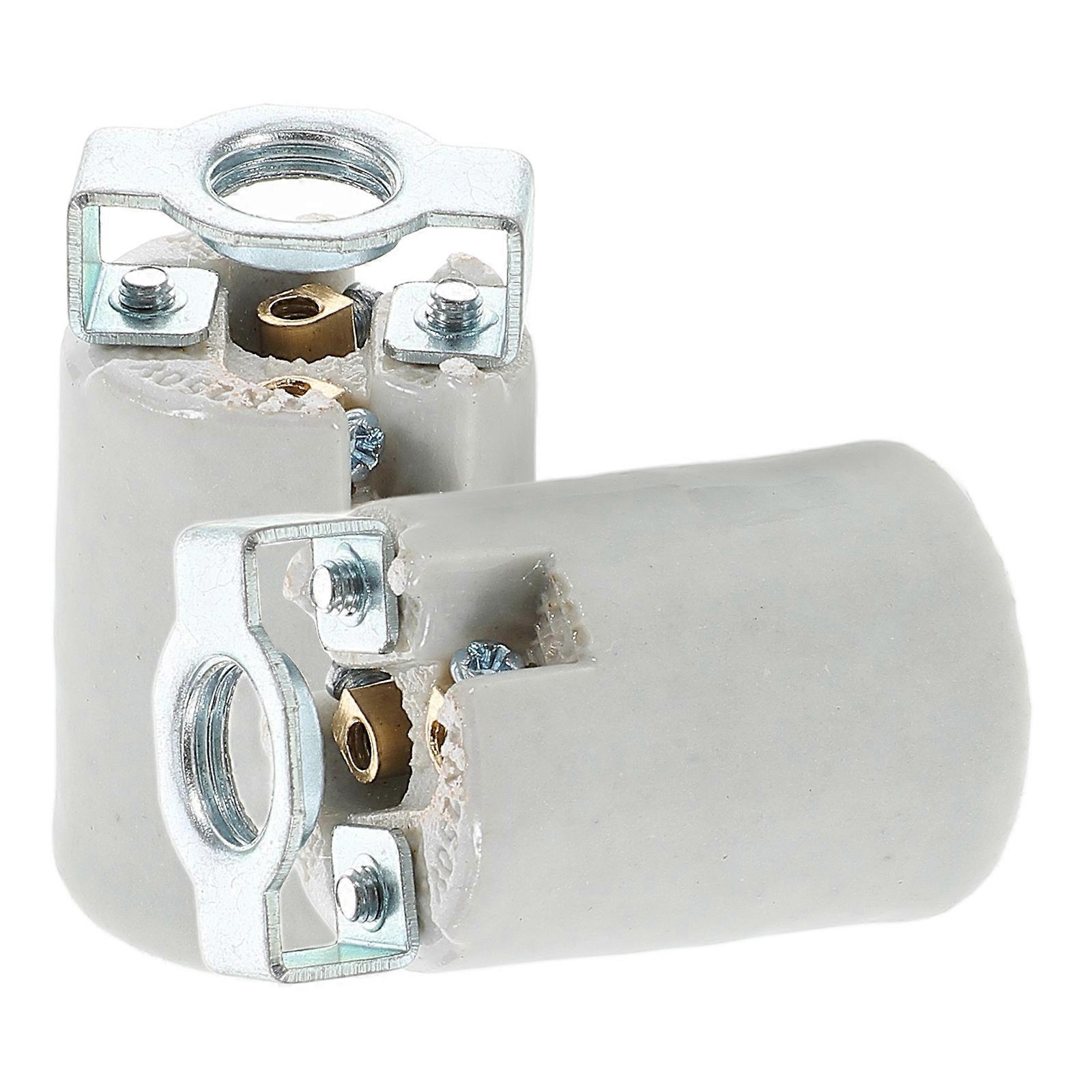 2PCS Porcelain E14 Ceramic Base Screw Socket for LED Light Bulb Accessories