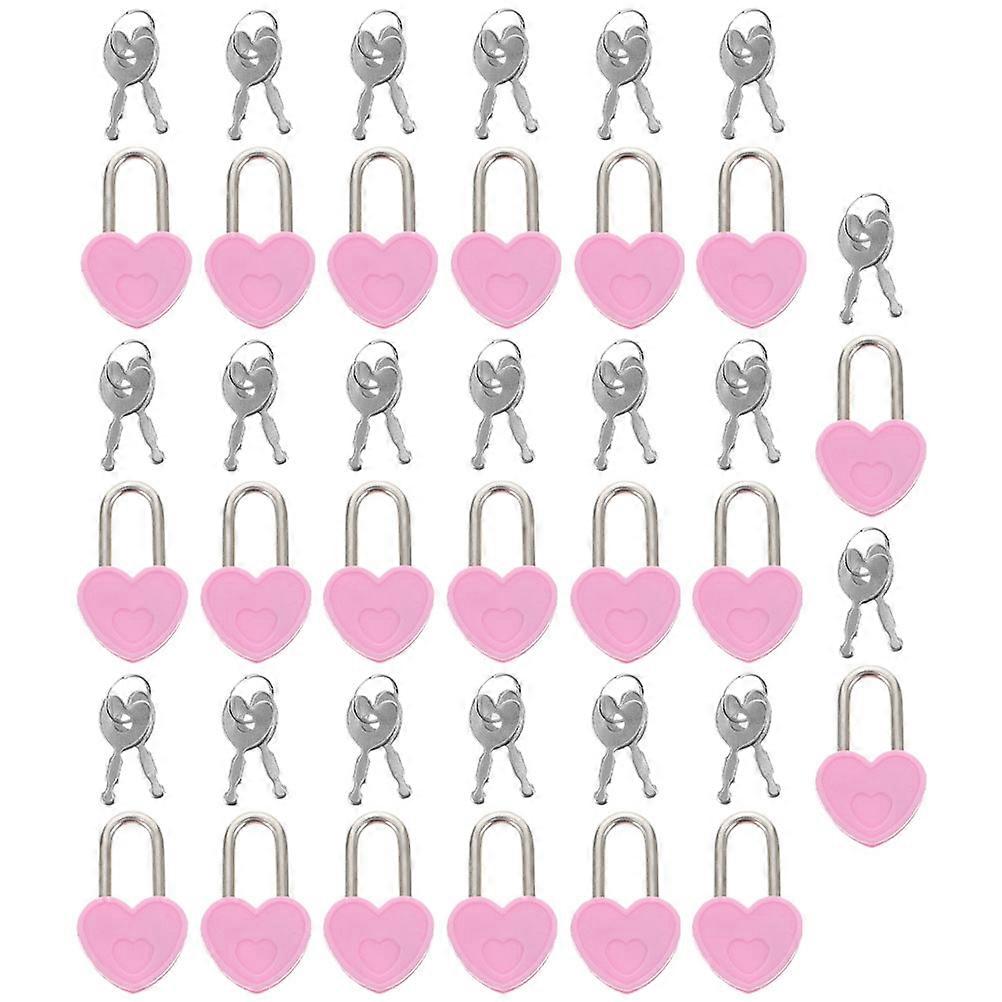 Hjerteformede mini-hængelåse sæt dekorative låse til dagbøger, smykkeskrin, rejsetasker, skoletasker, kufferter og håndtasker Alsidige nøglelåse