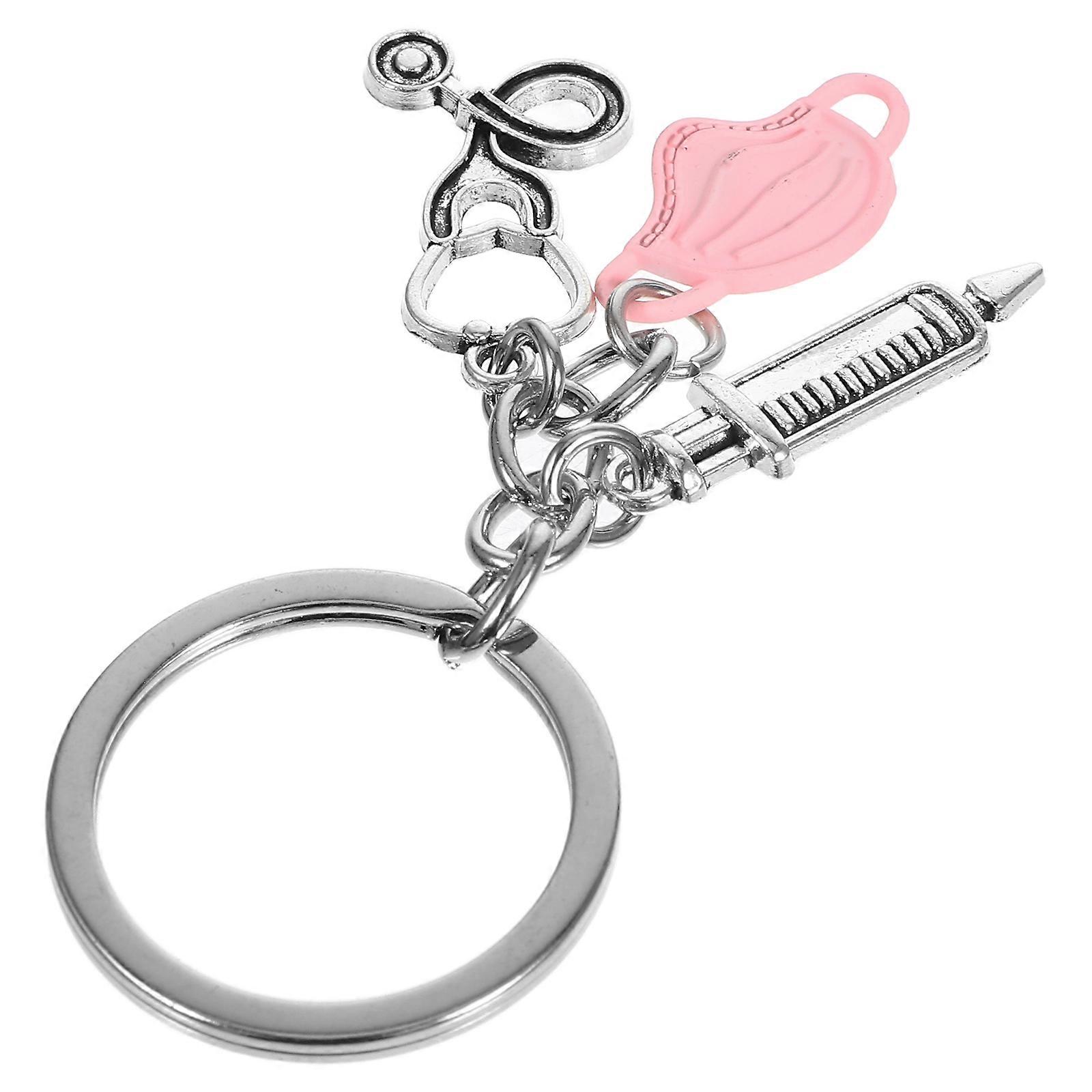 Medical Worker Keychain Pendant with Medical Tools Bag Charm – Nurses & Doctors – Pink