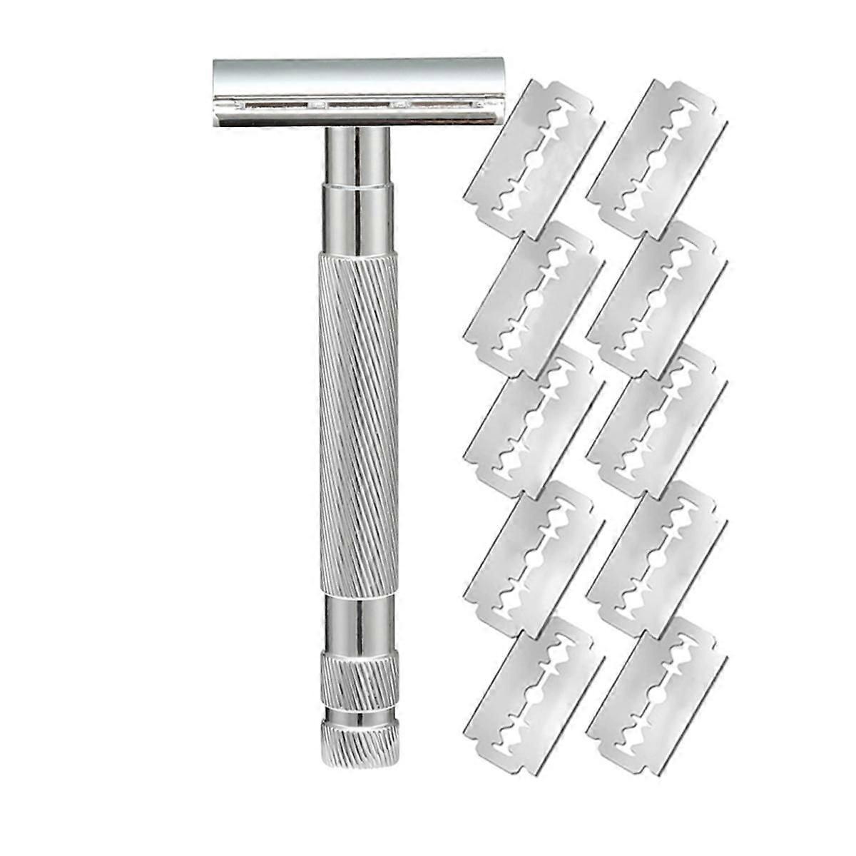 Durable Replaceable Reusable Safety Razors with Stainless Steel Double-Sided Blade,A