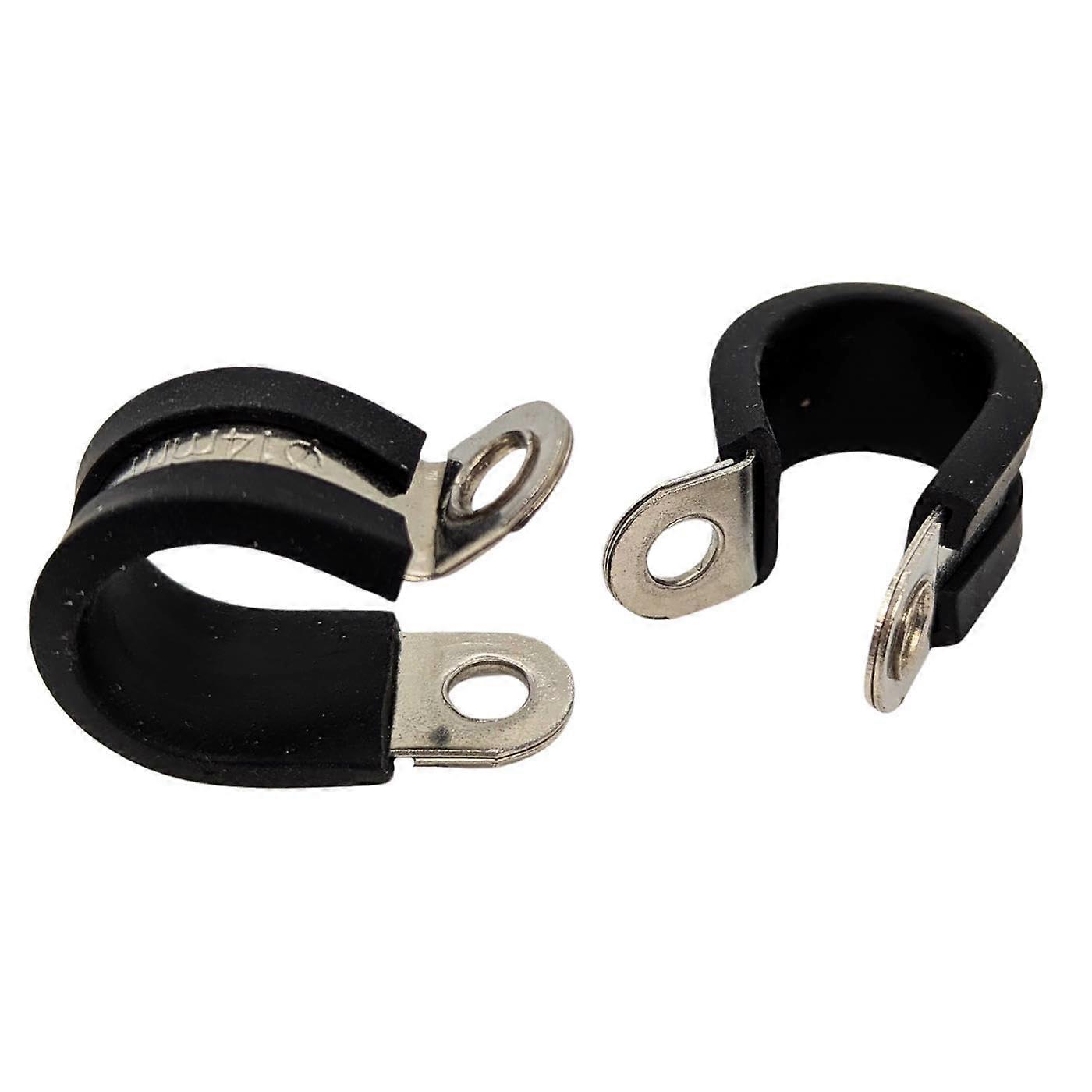 5 x 14 mm pipe clamps with rubber insert, stainless steel V2A, cable clamps for screwing, hose clamp 14 mm, pipe clamps, mounting clamp 14.