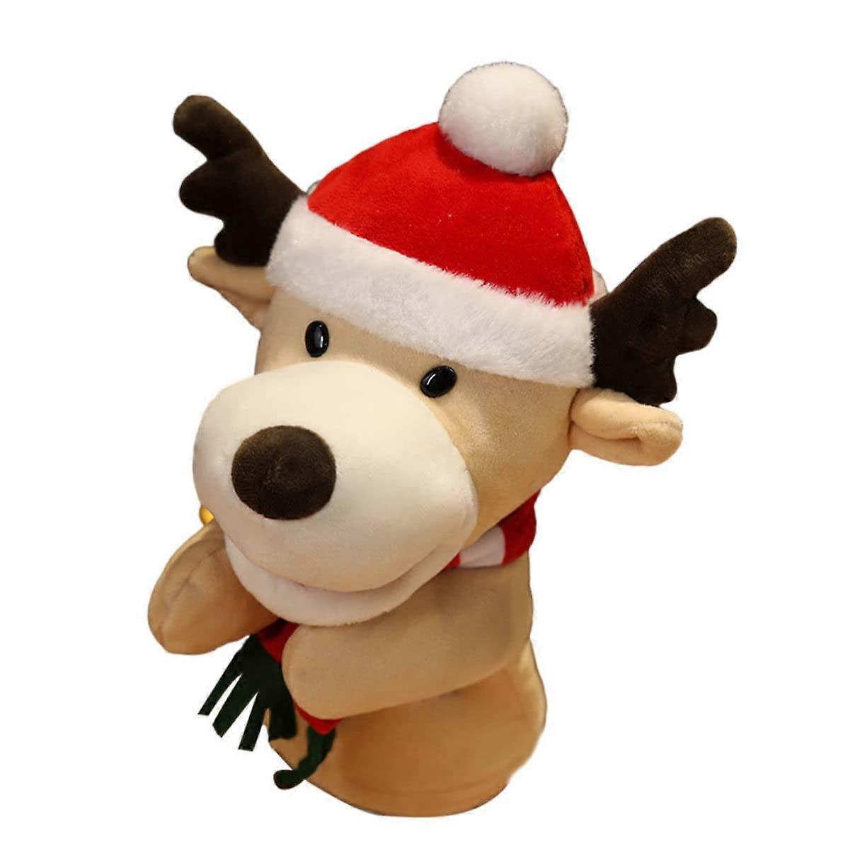 Christmas Plush Finger Puppet Mini Learning Toy for Interactive Theater, Cute Reindeer, Assorted Colors
