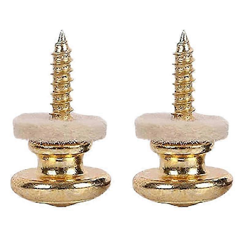 Wool Copper Guitar Strap Locks with Mushroom Shape End Buttons for Acoustic and Classica Guitars - 2PCS Locking Pegs Pins