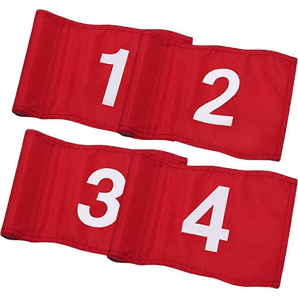 4Pcs Numbered Golfs Flags Target Golfing Flags Golfs Targeting Flags Wear-resistant Golfs Flags