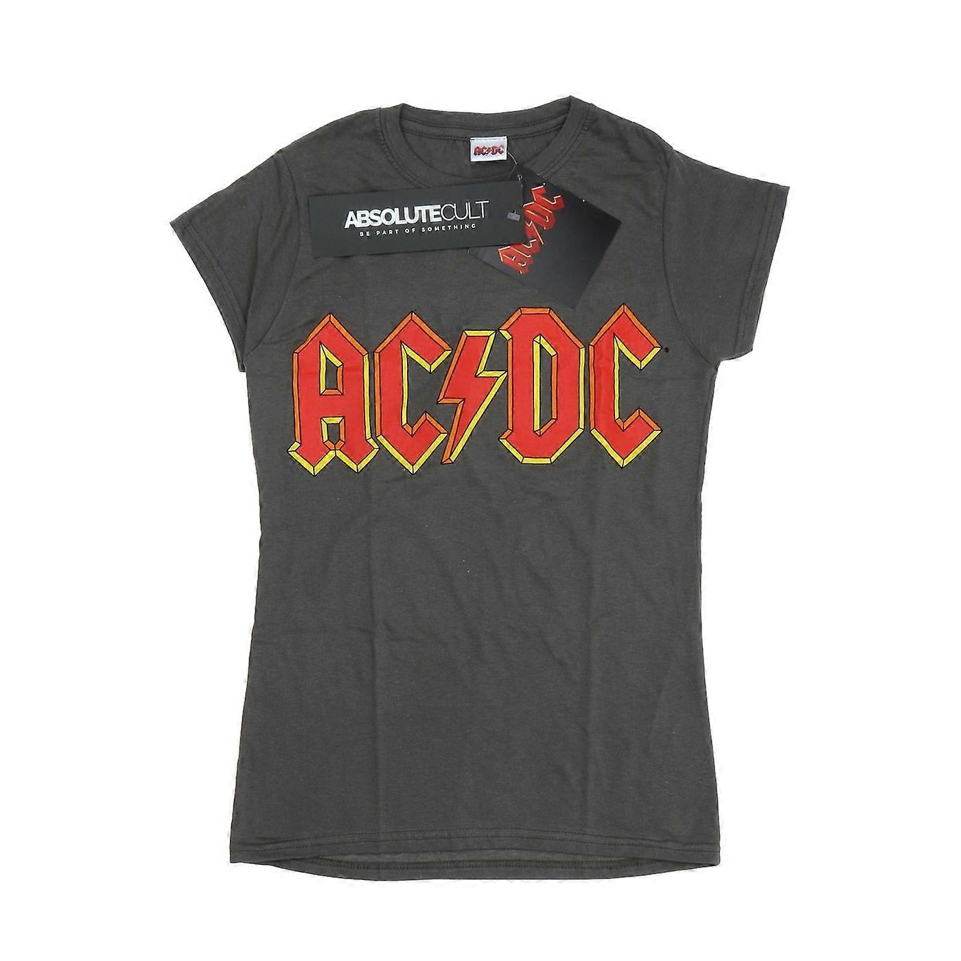 AC/DC Dam/Dam Röd Logotyp Bomull T-shirt