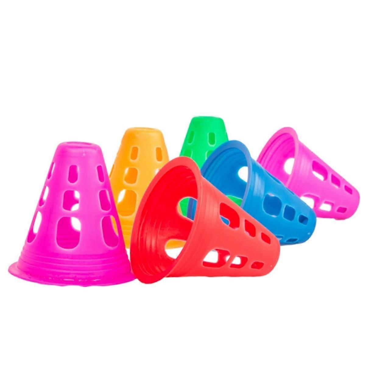10Pcs Multi Purpose Plastic Training Cones Durable Agility Markers for Soccer Roller Skating Basketball and More Random Colors
