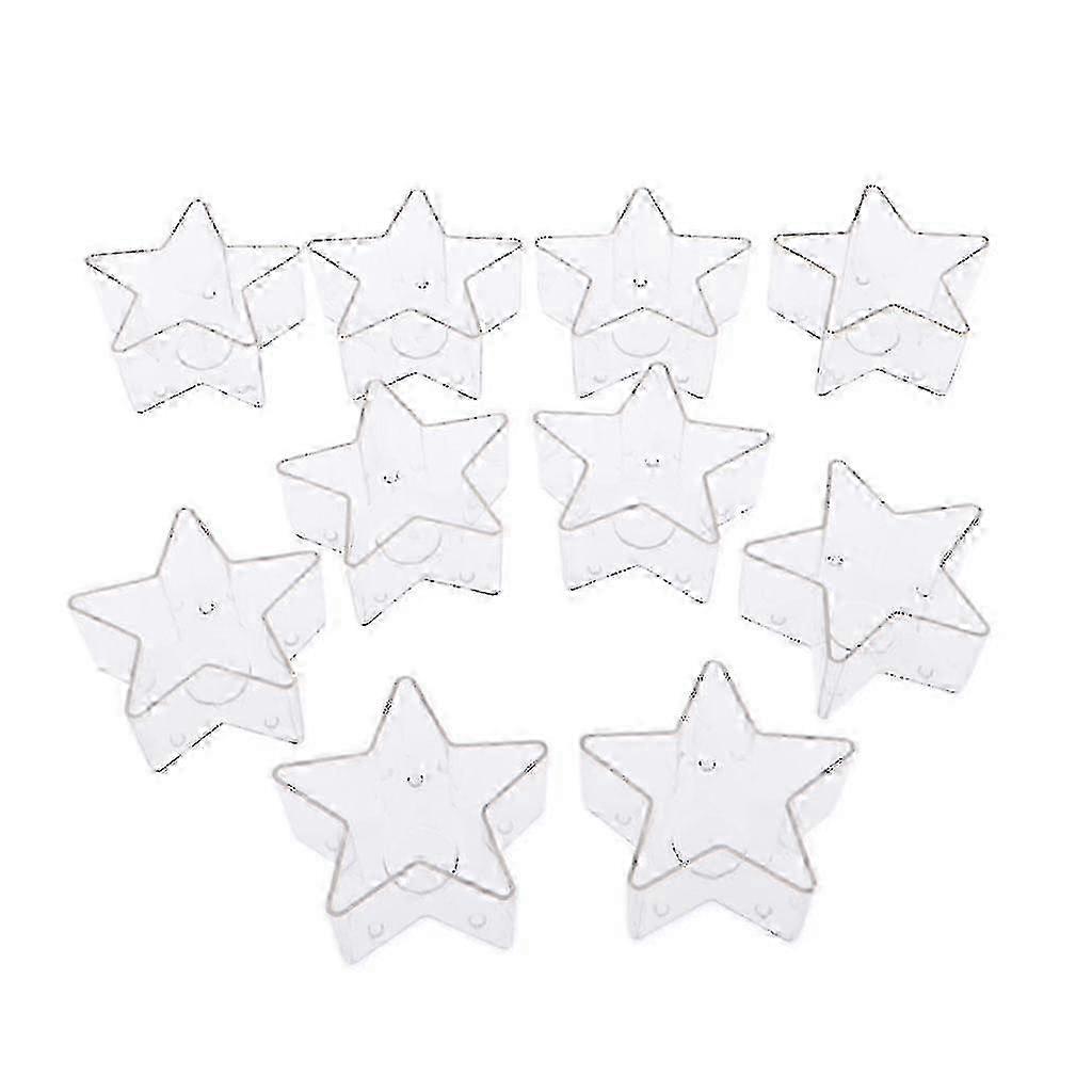 Plastic Tealight Cup Holder - Square Star Clear with 10 Pack Size 3.7x1.8cm Candle Container
