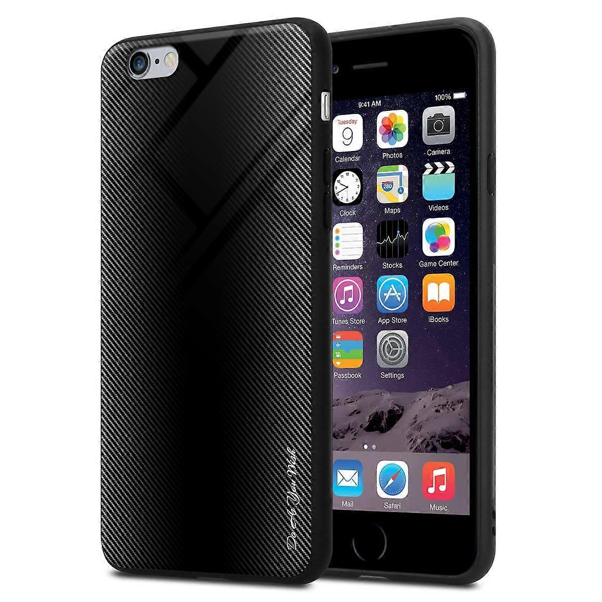 Capa Protetora TPU para iPhone 6 PLUS / 6S PLUS - Tampa Traseira com Vidro Protetor - Vidro Listrado