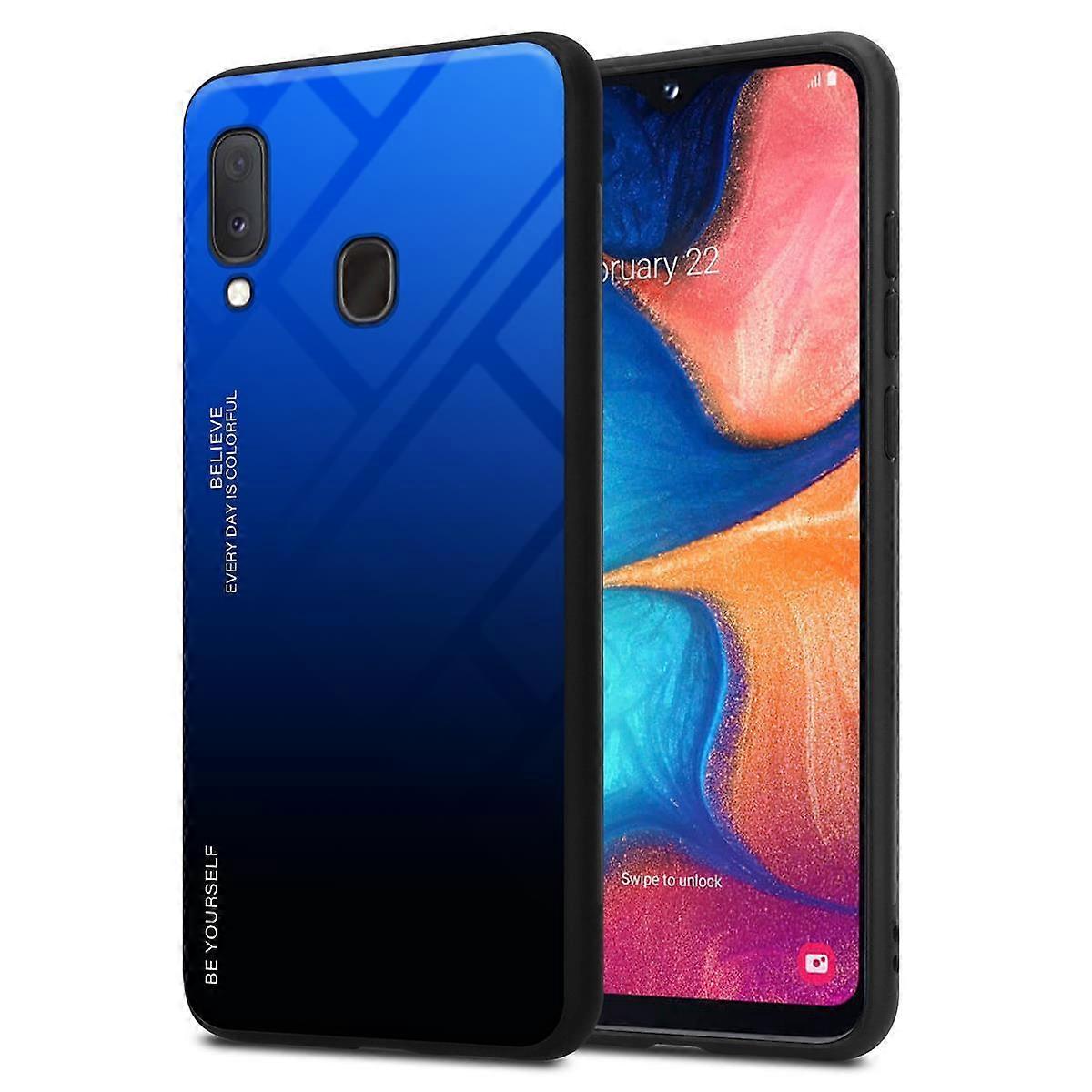 Capa TPU para Samsung Galaxy A10e / A20e - Tampa Traseira com Vidro Protetor - Bicolor