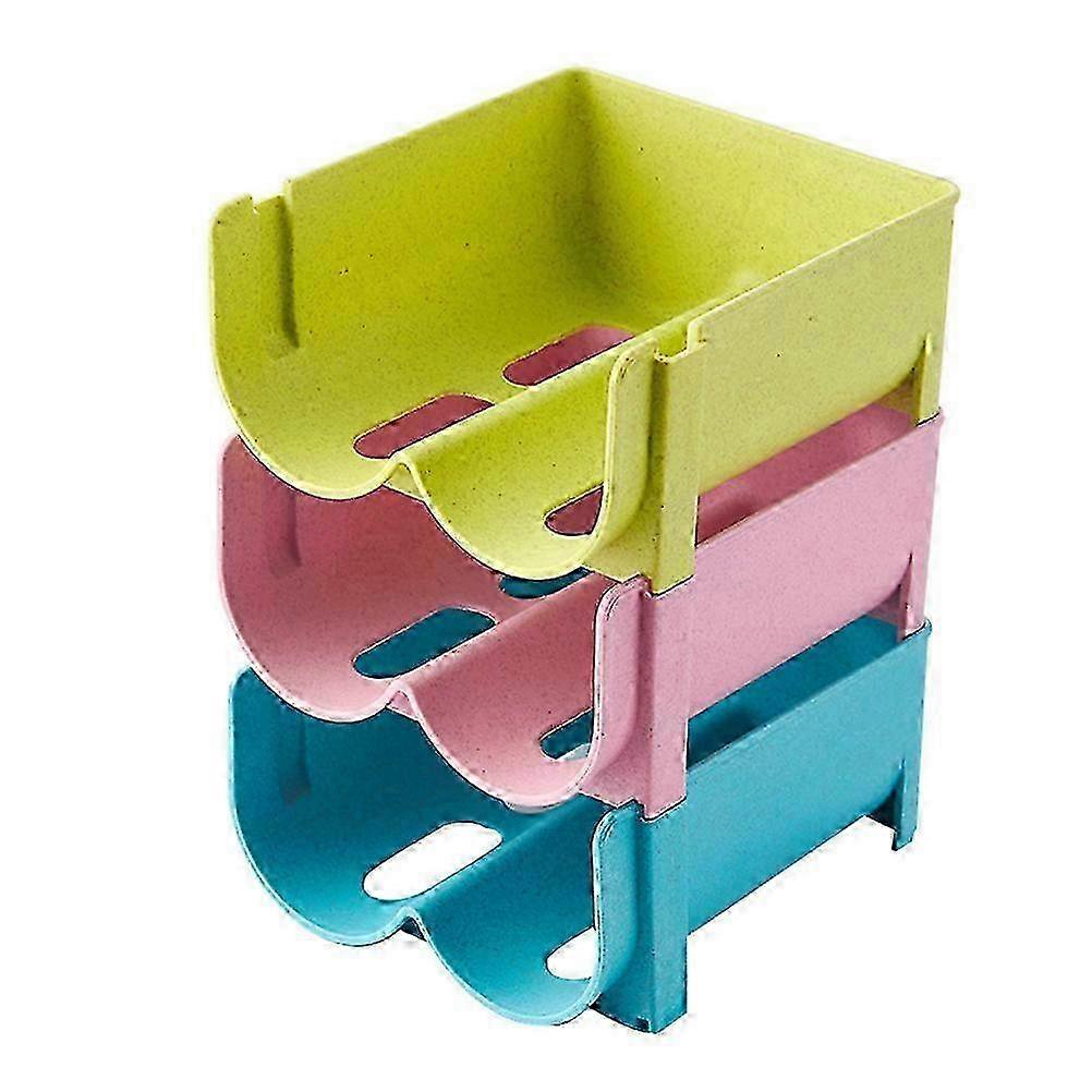 3-Piece Stackable Beer Storage Box for Kitchen & Drink Organization, 16x14cm Plastic Container