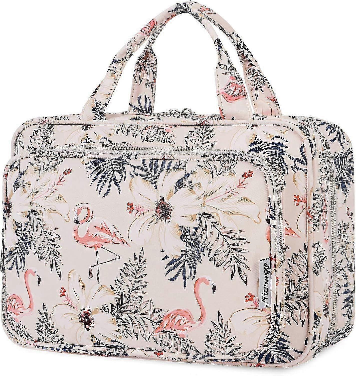 حقيبة أدوات الزينة كبيرة معلقة للسفر للنساء حقيبة غسيل مستحضرات التجميل منظم حقيبة مكياج للإكسسوارات بالحجم الكامل (أزرق رمادي (كبير))-إيفان