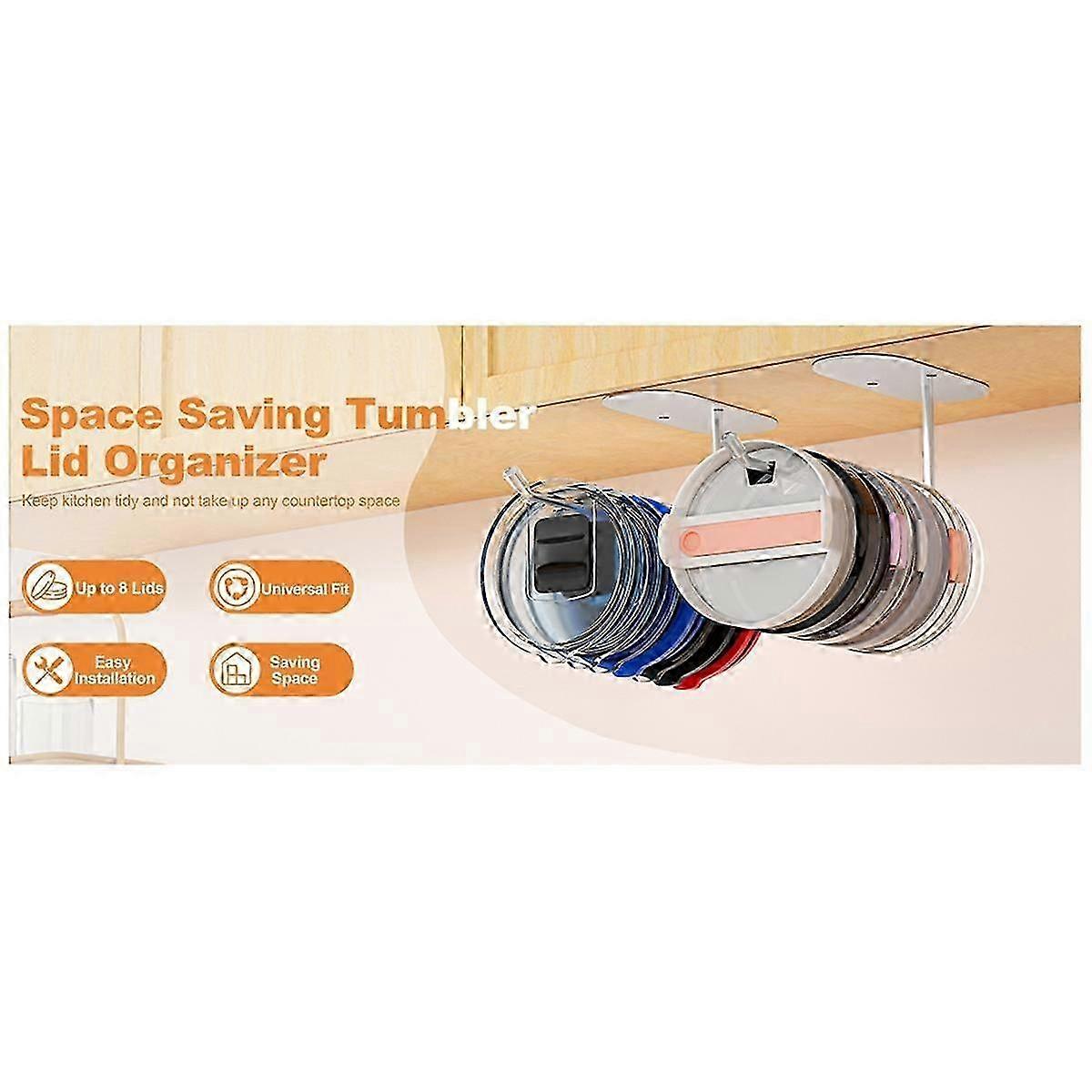 Tumbler Lid Organizer, Space Saving Tumbler Lid Hook for Tumbler/Simple Modern Tumbler Lid