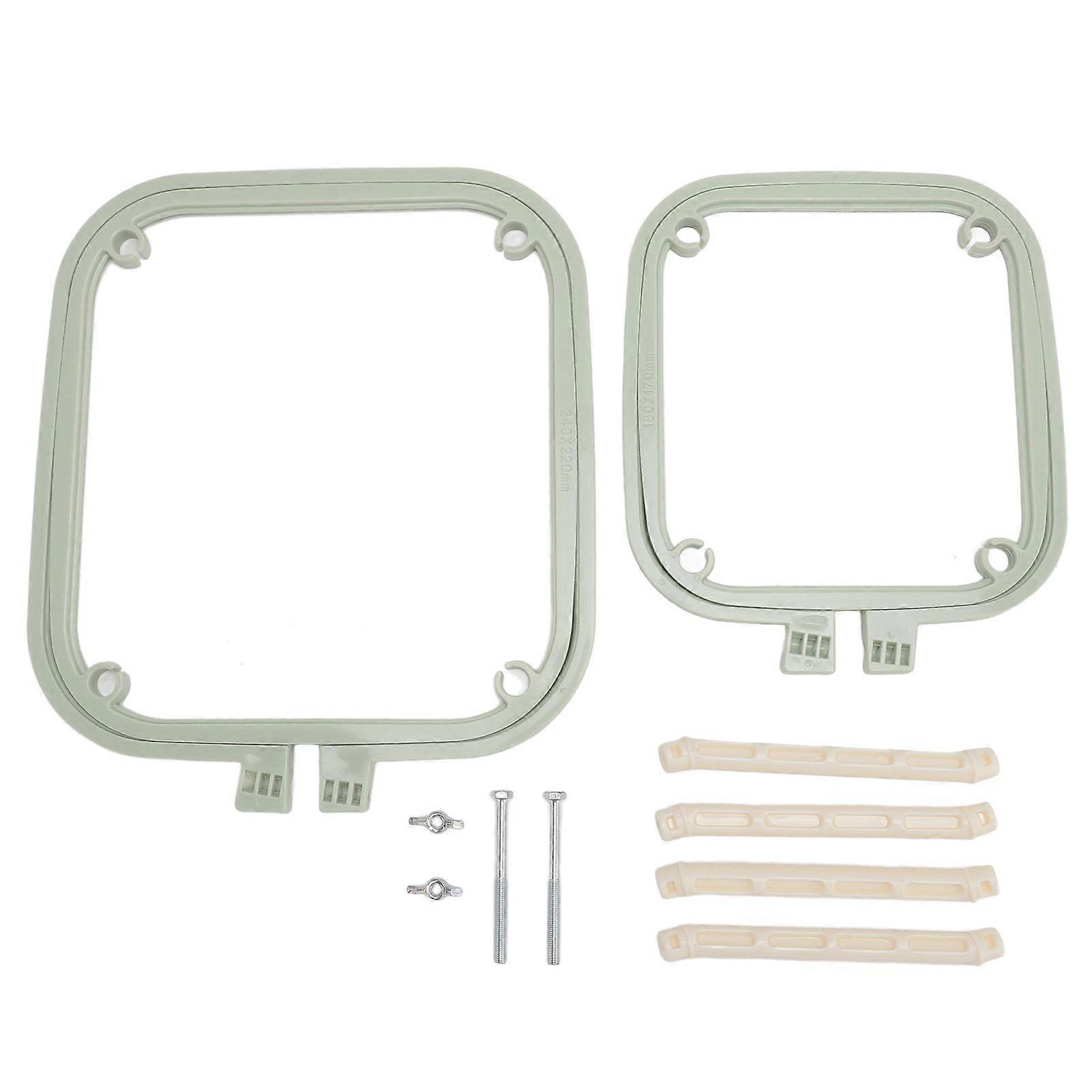 Double Layer Embroidery Frame Stitch Hoop Stand Adjustable Integrated ABS Needlework Holder Tool for Desktop Nordic Green