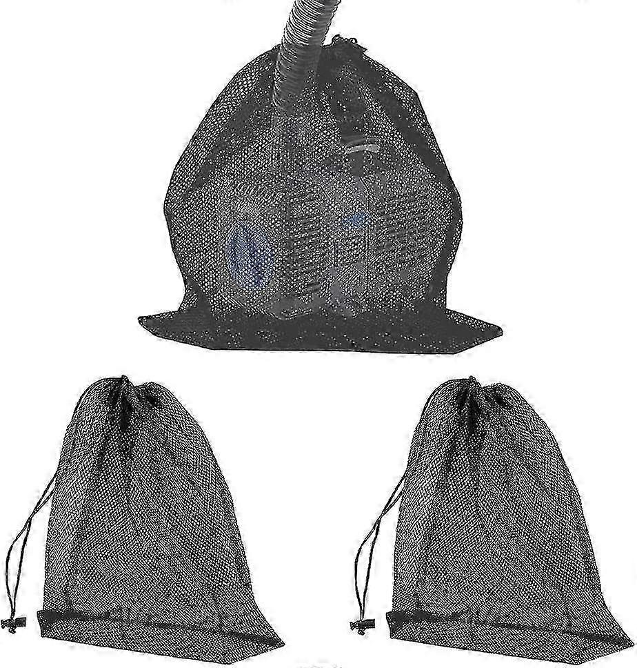 3pcs Pump Filter Mesh Bag with Drawstring for Pond (40x30cm/45x45cm)