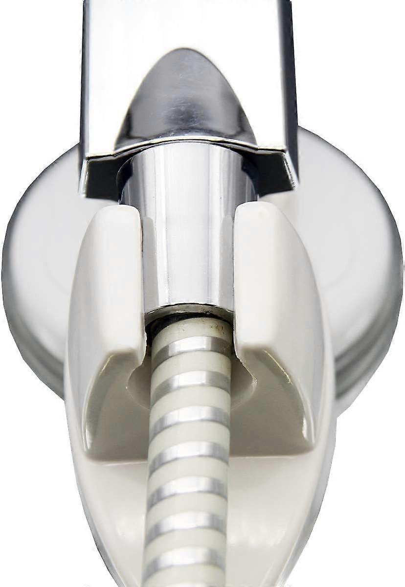 Non-Rotating Hand-Held Shower Head Bracket in White - Secure Suction Cup Mount