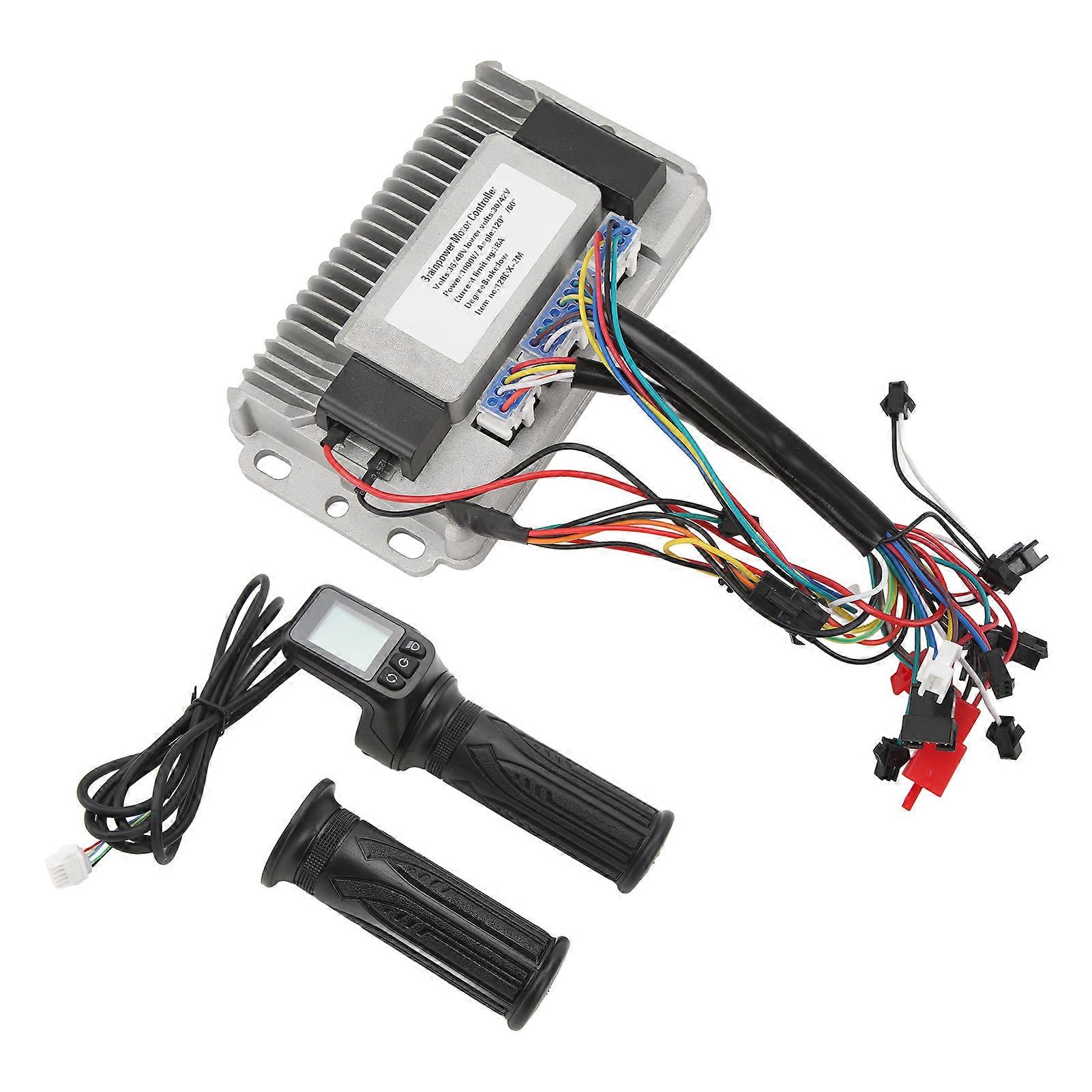 36V 48V 1000W 38A LCD Throttle Handle Kit with Aluminum Grip