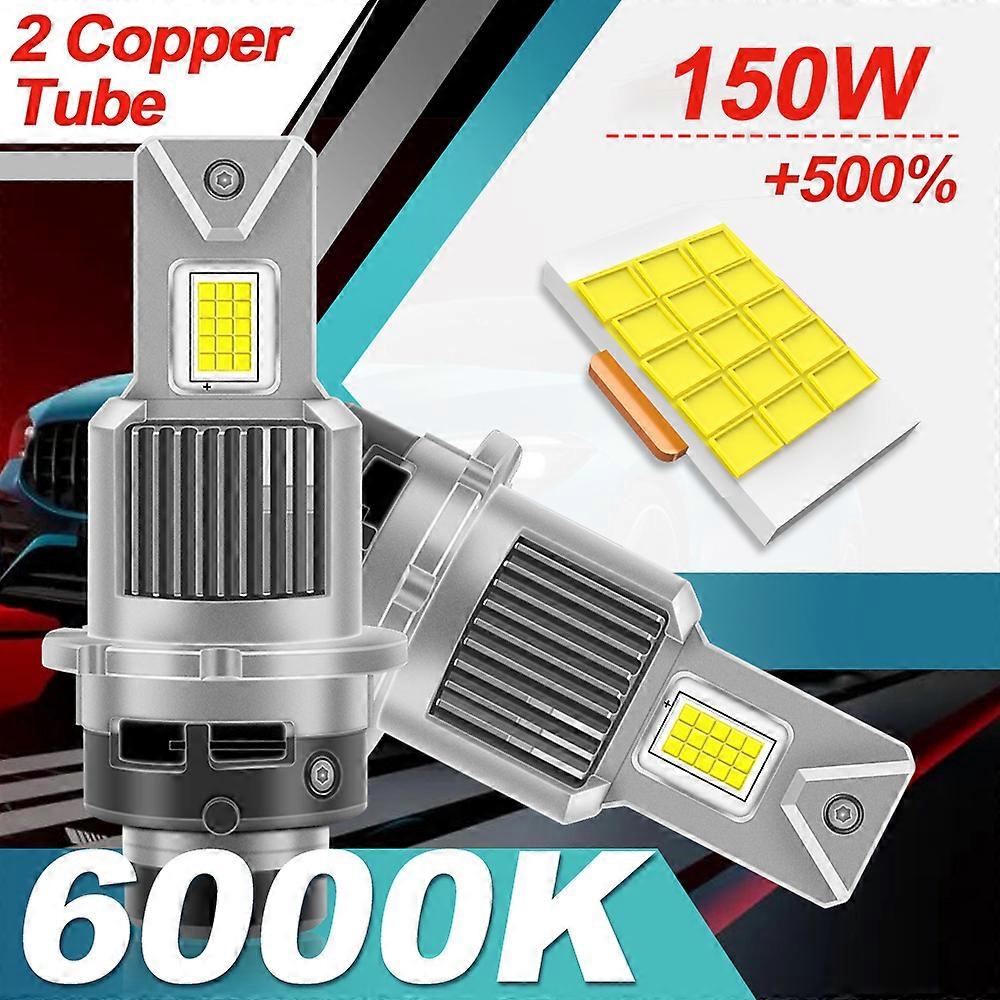 Upgrade Replacement LED Headlight Bulb D2S D2R Double Copper Tube Xenon HID blubs Canbus No Error 150W Auto Healights