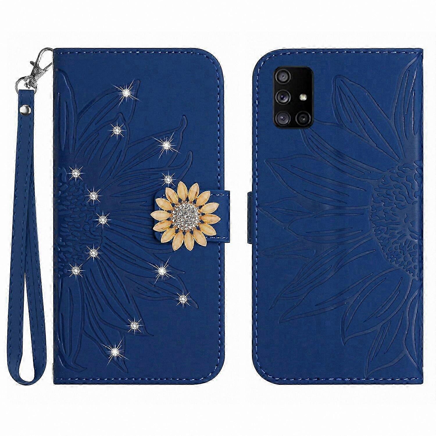 Sunflower Design Magnetic Card Holder Wallet Case with Short Strap for  Galaxy A51 5G