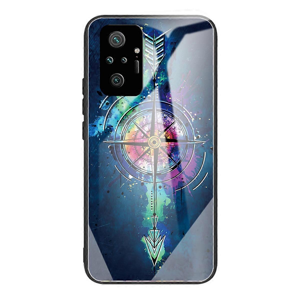 Pattern Printing Soft TPU Anti Scratch Bumper Design Tempered Glass Back Cover for Xiaomi Redmi Note
