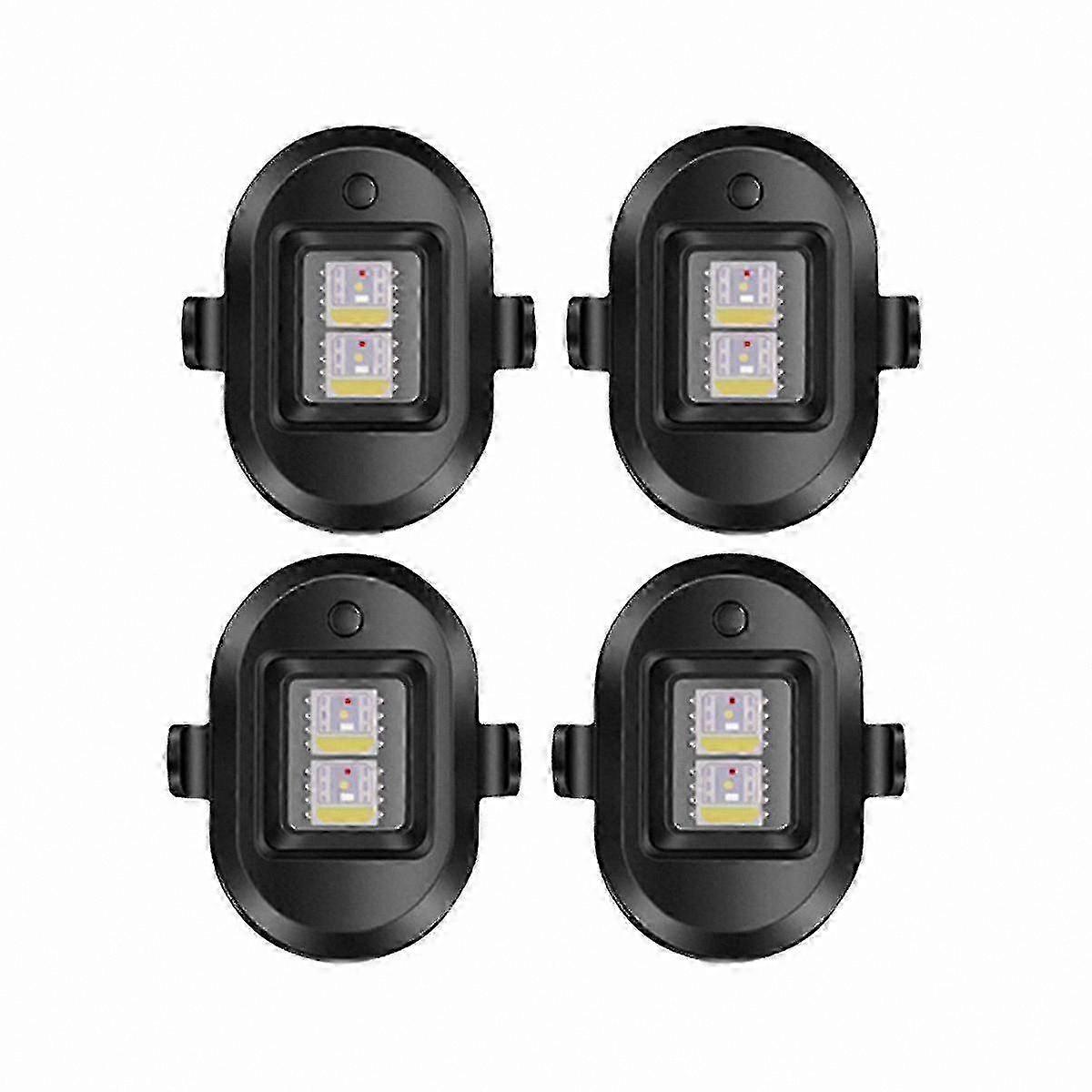 4 Pack USB Rechargeable Strobe Warning Lights for Safety and Visibility