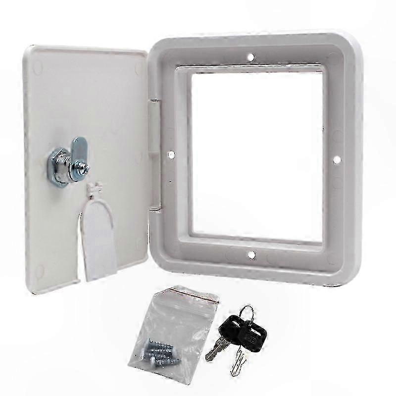 RV Electric Cable Hatch with Protective Cover, Dual Keys, 15.3cm W x 16.6cm H