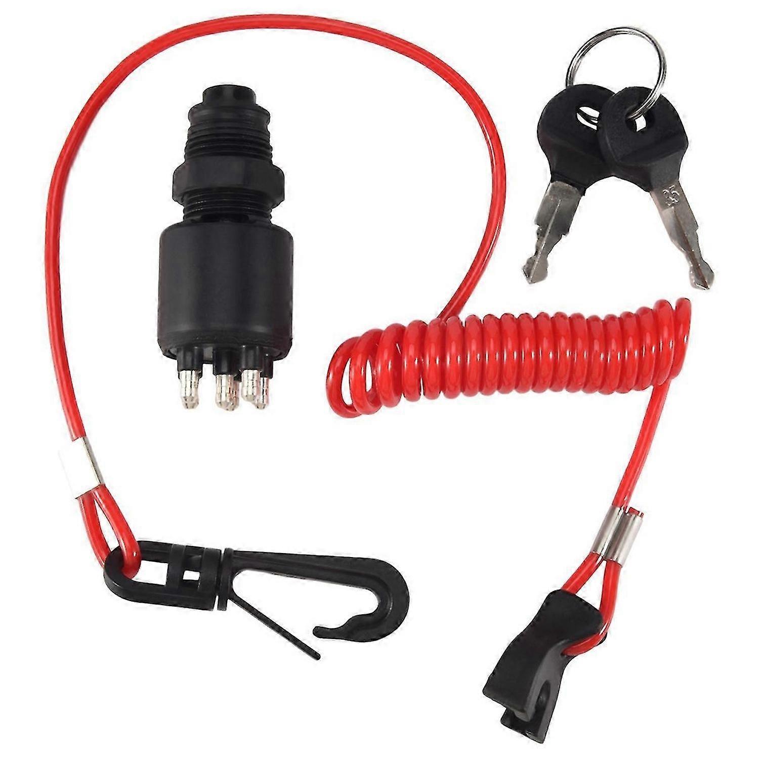 Ignition Switch Key Safety Lanyard Lock Assembly for Evinrude