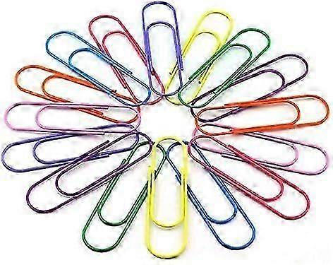40-Pack 4-Inch Jumbo Paper Clips in 8 Colours, 5 Each, 100mm for Fun and Organised Use