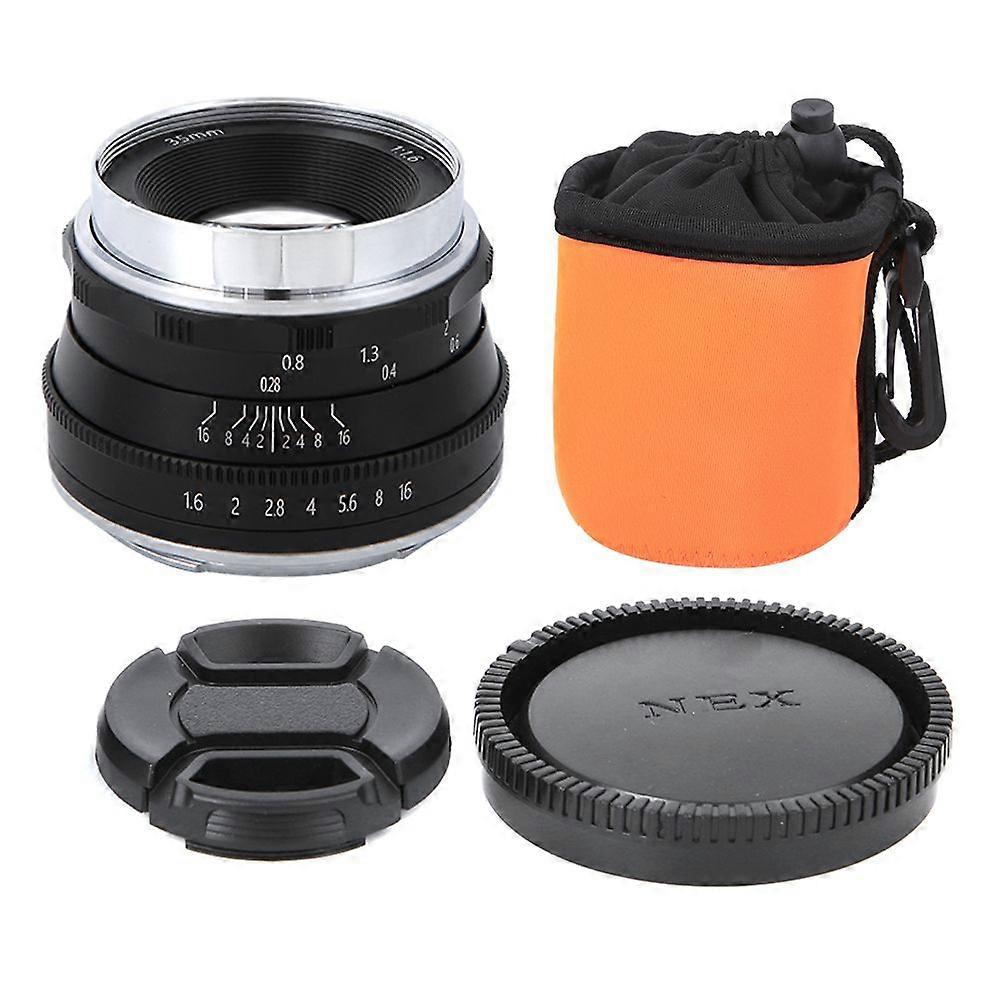 35mm F1.6 Mirrorless Camera Lens E&NEX Mount for Sony A5000 A6000 A6300 A6500 A7 A7R A7II A7RII(black )